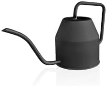 Watering Can 1.2 Liter Black Plastic for Indoor and Outdoor Use Rustproof Stain-Resistant Compact Design for Precise Watering of Houseplants and Small Gardens by Unknown
