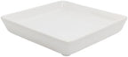 Square Ceramic Plant Saucer Tray 10 11 12 Inch White,12.4" OD x10.8 ID x1.4 Deep| Sturdy Heavy Duty Glazed Planter Drip Flower pots with Catch Basin for Indoor Outdoor Plants(12" White) by Unknown