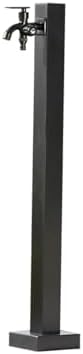 Stainless Steel Outdoor Faucet Column Freestanding Vertical Garden Water Station Double Faucet Design Hose Holder - Durable 60cm x 6cm (23"x2") for Easy Access by Unknown