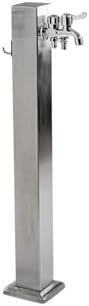 Freestanding Outdoor Vertical Garden Water Column Faucet - 304 Stainless Steel Hose Holder & Water Hydrant Fountain for Parks, Lawns, Restrooms (80cm/31.5in, Square) by Unknown