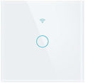 WiFi Smart Life Wall Light Switch EU&US Glass Touch Panel Voice Wireless Remote Control by Voice Control EU White 1GANG by Unknown