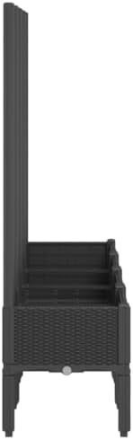 Black Garden Planter Box with Trellis 63"x15.7" Outdoor Bed - Image 4
