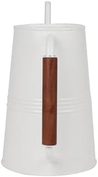 1 Gallon White Metal Watering Pot, Wooden Handle, Retro Gardening, Household and Indoor and Outdoor Durable Kettle Nordic Style Garden Decoration. - Image 2