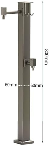 304 Stainless Steel Vertical Garden Water Column, Outdoor Water Fountain Courtyard Hydrant Retro Post Faucet, Garden Hose Holder with Brass Faucet,freestanding Antifreeze Faucet Water Dispenser - Image 2