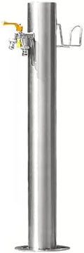304 Stainless Steel Cylindrical Vertical Garden Water Column, Freestanding Hose Stand with Faucet, Vertical Water Hydrant Decorative Water Feature Fountain Stainless Steel Color H33.9in by Unknown
