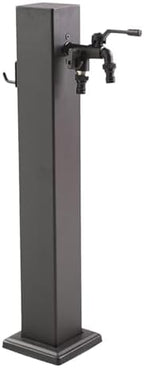 Outdoor Hydrant, Freestanding Antifreeze Water Column, Garden Fountain Watering Device, Stainless Steel Hose Holder with Double Water Outlet(60cm/24in) by Unknown