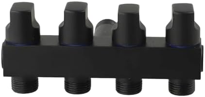 Solid Brass 4 Way Hose Splitter with Independent Shut Off Valves - Garden Water Manifold for Irrigation - Rust Resistant Adapter for Outdoor Faucet - 3/4 Inch Connection Silver(Black) - Image 2