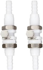 2Pcs 1/4" Plastic Panel Mounting Hose Barb Quick Connector Coupling by BBTUS