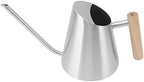 Watering Can, Stainless Steel Strong rustproof Watering can Indoor, Long spout Practical Plant Watering can with Wooden Handle, for Garden[Silvery] by WelcometoXHTLLO