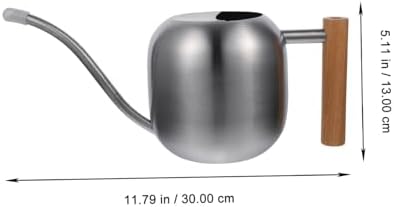 Mikikit Small Stainless Steel Watering Can with Long Spout for Indoor Plants Garden Kettle Tool with Handle Practical Sprinkling Can for Office and Home Gardening - Image 2