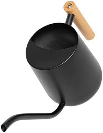 Mipcase 2pcs Indoor Watering Can Spout Metal Pot for House Plants and Flowers Capacity for Indoor Gardening Black Wooden Handle - Image 3