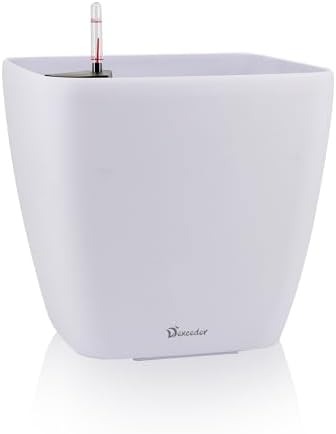 Dexceder 18x17 Self Watering Planter with Wheels (White Matte) by Dexceder
