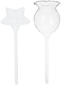 Abaodam 2pcs Self-Watering Spikes for Indoor Plants, Glass Automatic Watering Device with Rose and Star Design, Garden Plant Drip Irrigation Tool for Potted Flowers and Greenhouse Use by Abaodam