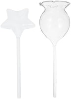 Abaodam 2pcs Self-Watering Spikes for Indoor Plants, Glass Automatic Watering Device with Rose and Star Design, Garden Plant Drip Irrigation Tool for Potted Flowers and Greenhouse Use by Abaodam