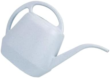 2 Gallon Plastic Watering Can with Long Spout for Indoor Outdoor Plants, Ergonomic Handle Garden Water Pot for Home Flower Bed, Green Blue Grey(Gray-White - 2L) by Unknown