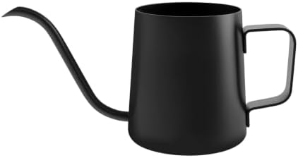 12oz/350ml Small Watering Can for Indoor Plants Stainless Steel Plant with Handle for House(Black 350ML) by Unknown