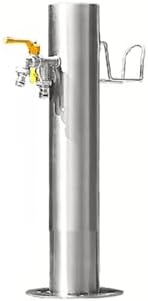 304 Stainless Steel Cylindrical Vertical Garden Water Column, Freestanding Hose Stand with Faucet, Vertical Water Hydrant Decorative Water Feature Fountain Stainless Steel Color H19.7in by Unknown