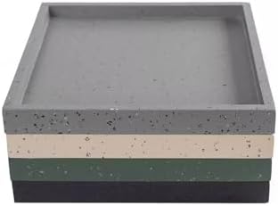 Plant Trays Plant Watering Pallet Imitation Cement, Indoor Outdoor Square Planter Drip Trays Flower Pots Saucers(Green,XS) - Image 3