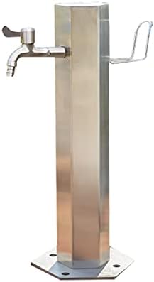 Outdoor Stainless Steel Square Garden Water Column, Garden Hose Stand with Faucet, Free Standing Water Column for Home Garden Insulation and Antifreeze, Used for Garden Irrigation and Watering by Unknown