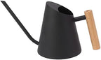 Tyenaza Watering Can Indoor Plants, Stainless Steel Long Spout Watering Pot with Wooden Handle, Modern Decorative Watering Pot for Garden Bonsai Indoor Outdoor (Black) by Tyenaza