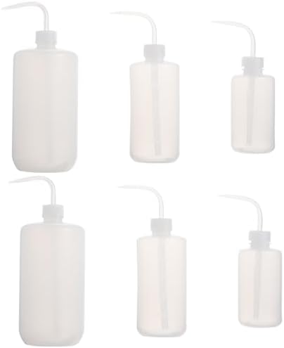VICASKY 6 Pcs Plastic Watering Bottle Flower Watering Can 250ml 500ml 1000ml Water Squirt Bottle for Eyelash Extensions Eye Wash Tattoo Lab Tip Liquid Storage (White) - Image 4