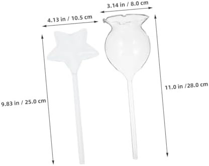 Abaodam 2pcs Self-Watering Spikes for Indoor Plants, Glass Automatic Watering Device with Rose and Star Design, Garden Plant Drip Irrigation Tool for Potted Flowers and Greenhouse Use - Image 2