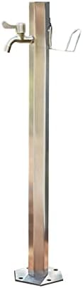 Outdoor Stainless Steel Square Garden Water Column, Garden Hose Stand with Faucet, Free Standing Water Column for Home Garden Insulation and Antifreeze, Used for Garden Irrigation and Watering by Unknown