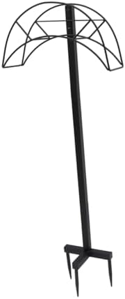 Portable Iron Garden Hose Black Storage Holder for Outdoor Use by BESTOYARDSHOME