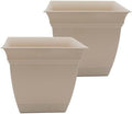 The HC Companies Eclipse Square Planter Pot, 12 Inch, Cottage Stone, 2-Pack by TheHCCompanies