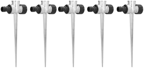 5PCS Lawn Sprinkler Spike,Connector Base for Yard,Metal Watering Zinc Alloy Water Thru,Impact Head,Heavy Duty Adjustable Coverage Nozzle,1/2inch Female Thread Side External - Image 2
