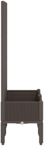 Garden Planter Box with Trellis Brown PP 31.5x15.7x55.9 Inch - Image 4