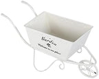 Decorative Wheelbarrow Planter, 11.5 Inch, Antique White - Image 3