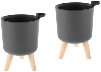 VICASKY 2pcs Self-Watering Indoor Planter Pot Wooden Base and Stylish Design for Living Room and Bedroom for Flower and Nursery Plants Insert by VICASKY