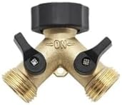 Brass 2/4 Way 3/4" Faucet Water Splitter Y-Type Garden Hose Watering Tap Connector Distributor For Outdoor(2 Way with connector) by Unknown