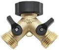 Brass 2/4 Way 3/4" Faucet Water Splitter Y-Type Garden Hose Watering Tap Connector Distributor For Outdoor(2 Way with connector) by Unknown