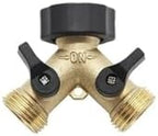 Brass 2/4 Way 3/4" Faucet Water Splitter Y-Type Garden Hose Watering Tap Connector Distributor For Outdoor(2 Way with connector) by Unknown