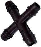 NETAFITM Drip Irrigation Barbed Fittings,3/8" 12MM Black Drip Tubing Coupler Elbow Tee Reducer (Cross - 12mm (3/8"), 25 Count) - Image 2