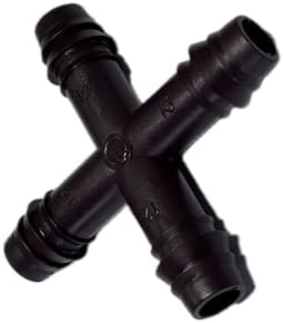 NETAFITM Drip Irrigation Barbed Fittings,3/8" 12MM Black Drip Tubing Coupler Elbow Tee Reducer (Cross - 12mm (3/8"), 25 Count) - Image 2