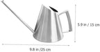 TIDTALEO Stainless Steel Metal Watering Can with Pointed Spout Indoor Garden Pot for Precise Plant Watering Ergonomic Handle Capacity - Image 2