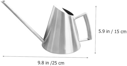 TIDTALEO Stainless Steel Metal Watering Can with Pointed Spout Indoor Garden Pot for Precise Plant Watering Ergonomic Handle Capacity - Image 2
