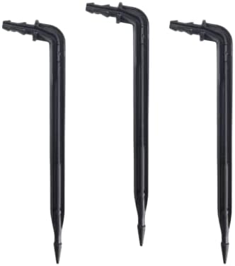 100-Pack 6" Inch Angled Drip Emitter Stake, (FITS 1/4" & 1/8" TUBING) for Precise Watering & Irrigation, Greenhouse, Container Gardening, Home Garden by OneStopOutdoor