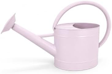 1.3 Gallon Matte Pink Metal Watering Can, Removable Spout by HORTICAN