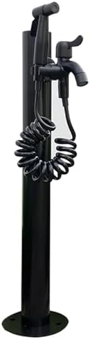 304 Stainless Steel Cylindrical Vertical Garden Water Column,Freestanding Hose Stand with Lock Faucet,Outdoor Antifreeze Faucet Water Dispenser Hydrant Water Feature Fountain, for Irrigation and Wa by Unknown