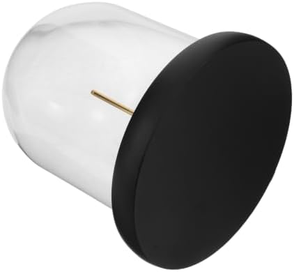 Mikinona Small Glass Dome Display Case with Black Base for Decor by Mikinona