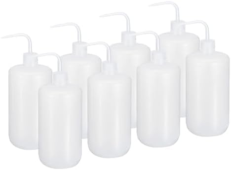 PATIKIL 1000ml Wash Bottle, 8pcs Plastic Squeeze Bottle Narrow Mouth Bottle Watering Tools Foam Bottle for Green Soap Cleaning Washing Irrigation, Clear by PATIKIL