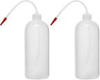 EISCO Wash Bottle, 1000ml - Polyethylene - Translucent, Unbreakable - Screw Cap with Flexible Delivery Tube for Dispensing Liquid - Includes Tube Cap (Pack of 2) by EiscoLabs