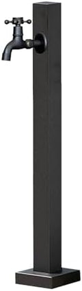 Freestanding Garden Hose Holder Faucet Post Stainless-Steel Water Tap, 60/80/95cm Tall Vertical Hydrant Dispenser - Bottom Or Side Inlet/Black Matte(Style 1,Height: 80cm/31.5in) by Gaommini
