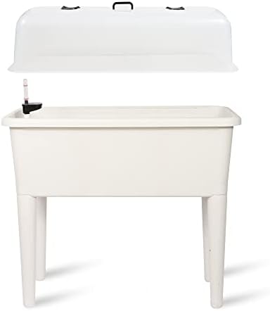 Dexceder 13.2 Gallon Self Watering Raised Garden Bed (White) by Dexceder