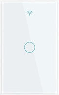 WiFi Smart Life Wall Light Switch EU&US Glass Touch Panel Voice Wireless Remote Control by Voice Control US White 1GANG by Unknown