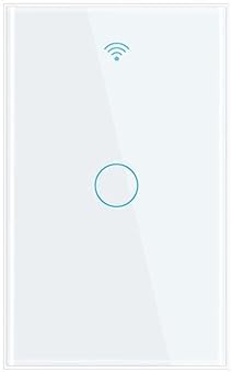 WiFi Smart Life Wall Light Switch EU&US Glass Touch Panel Voice Wireless Remote Control by Voice Control US White 1GANG by Unknown